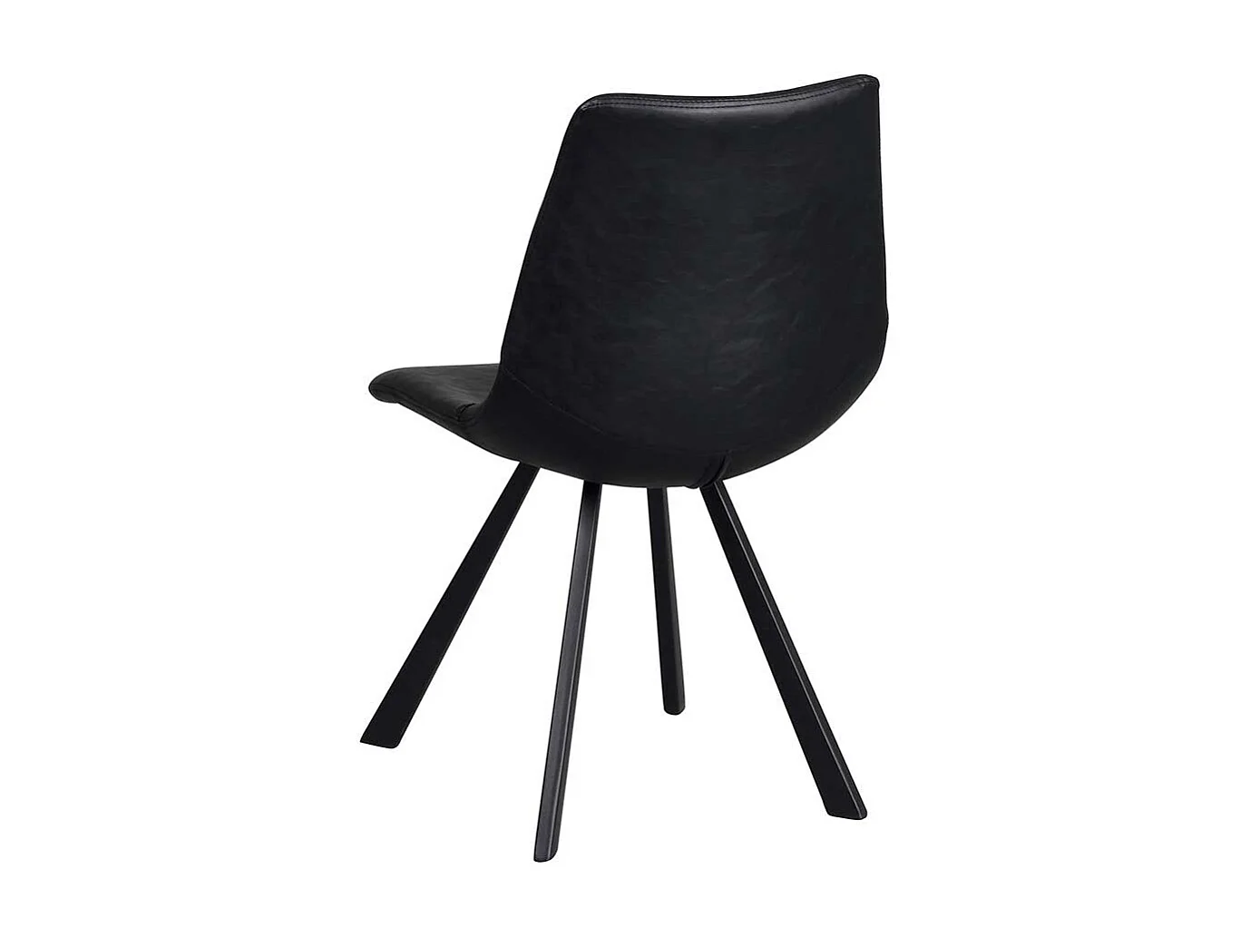 Schalen Esstischstuhl in Schwarz Kunstleder Stahl (2er Set)