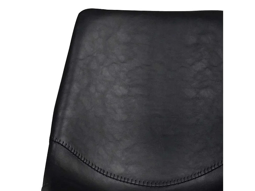 Schalen Esstischstuhl in Schwarz Kunstleder Stahl (2er Set)