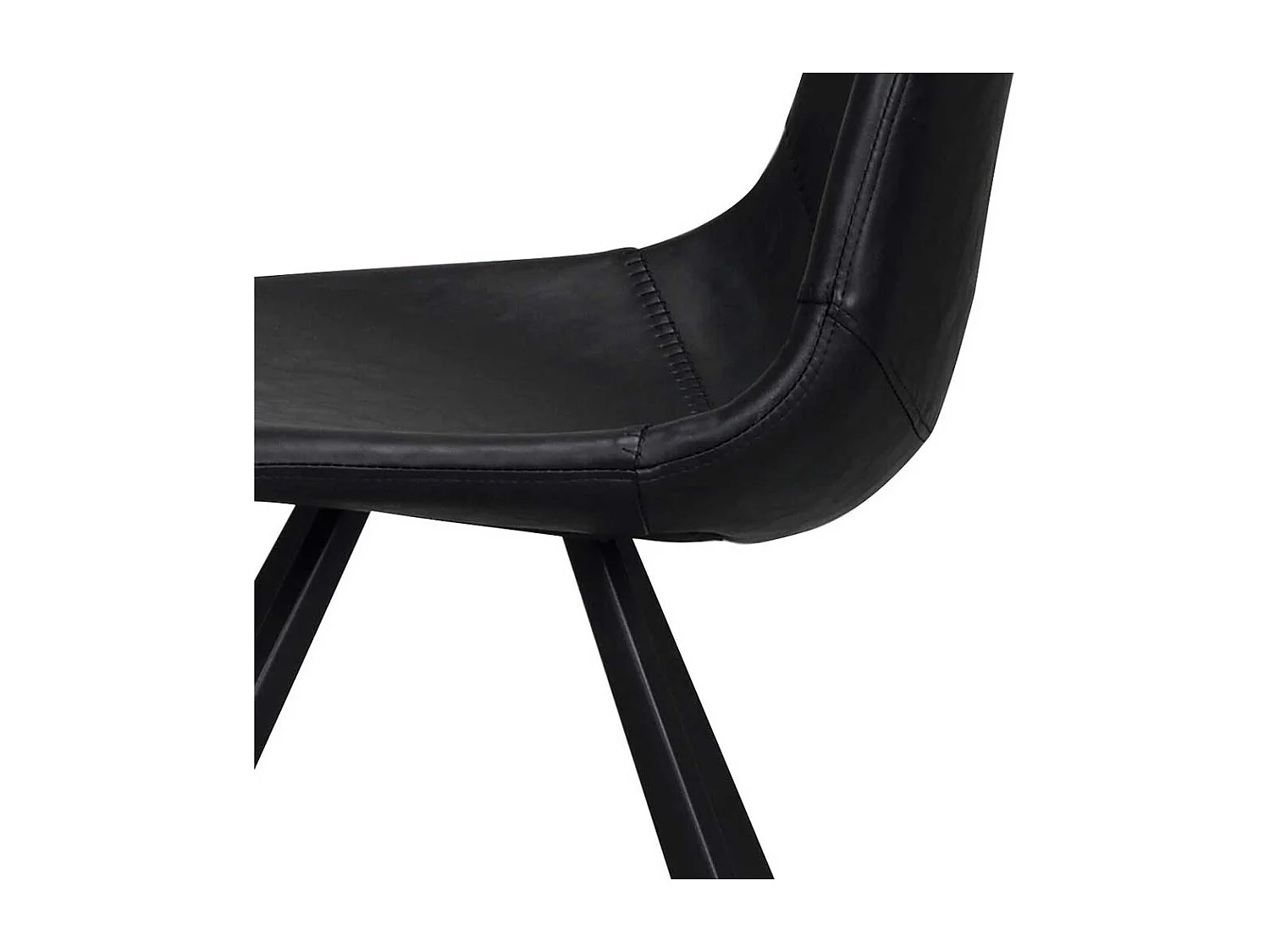 Schalen Esstischstuhl in Schwarz Kunstleder Stahl (2er Set)