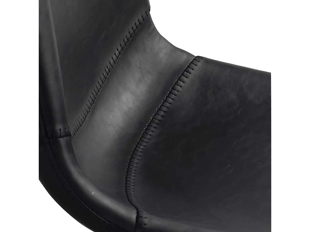 Schalen Esstischstuhl in Schwarz Kunstleder Stahl (2er Set)