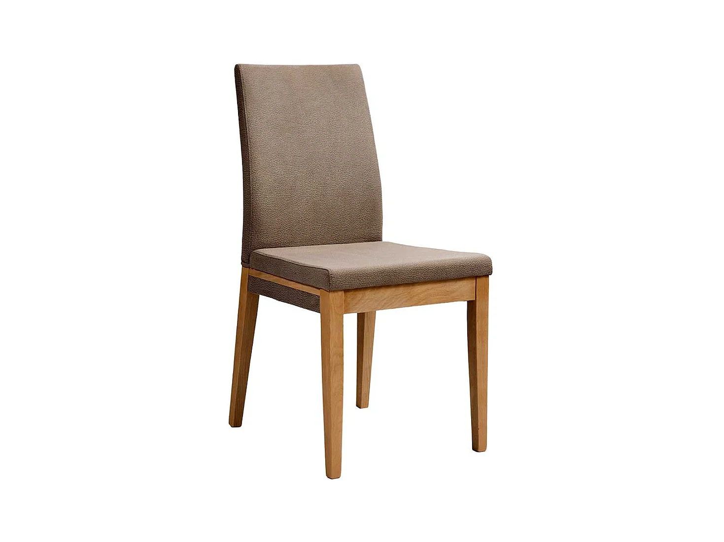 Kuechenstuhl in Taupe Microfaser Gestell aus Massivholz