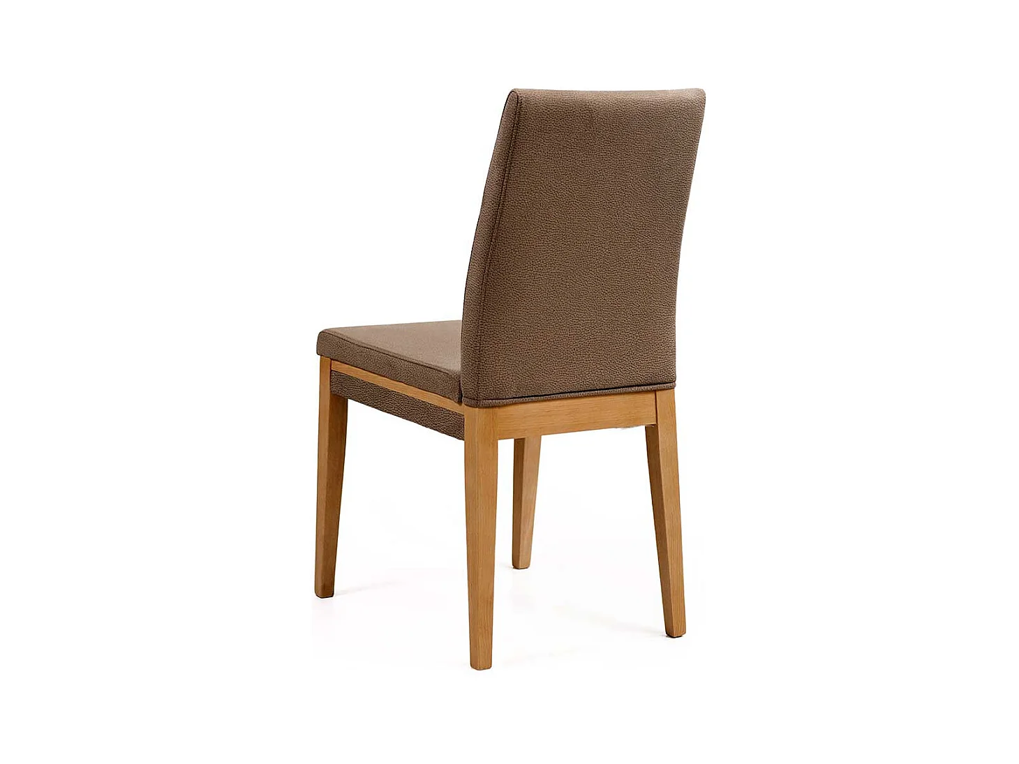 Kuechenstuhl in Taupe Microfaser Gestell aus Massivholz