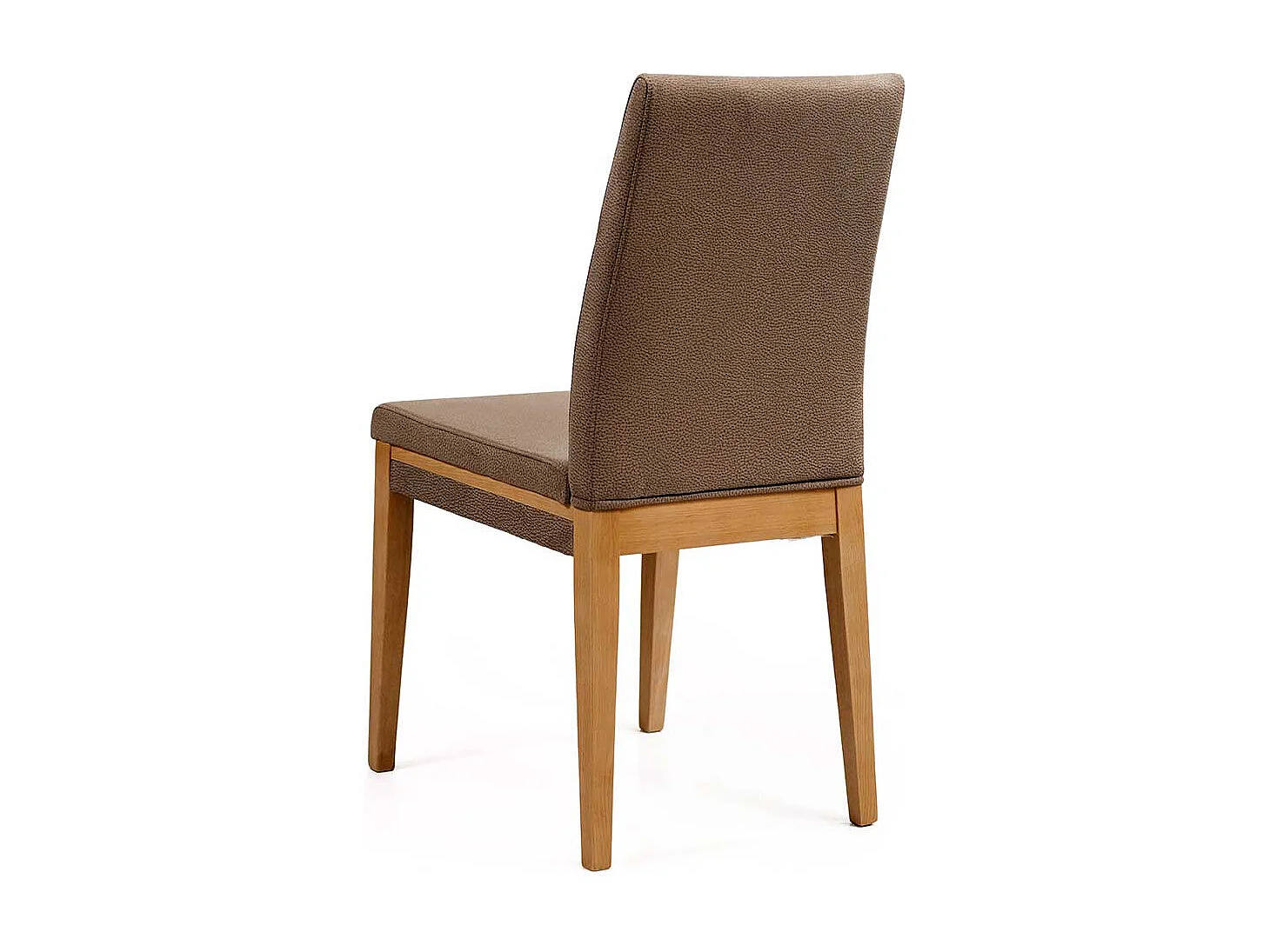 Kuechenstuhl in Taupe Microfaser Gestell aus Massivholz (2er Set)