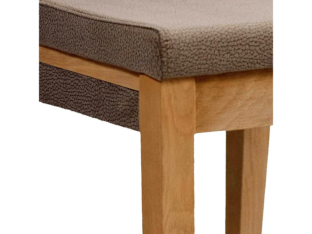 Kuechenstuhl in Taupe Microfaser Gestell aus Massivholz (2er Set)