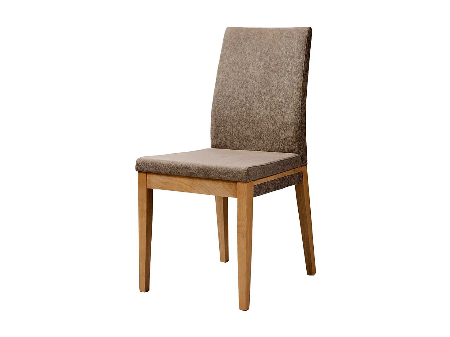 Kuechenstuhl in Taupe Microfaser Gestell aus Massivholz (2er Set)