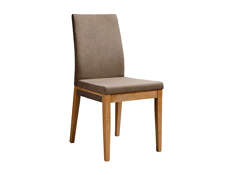 Kuechenstuhl in Taupe Microfaser Gestell aus Massivholz (2er Set)