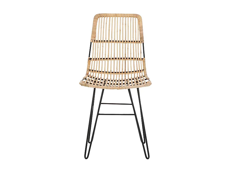Rattan Stühle in Beige Metallgestell (2er Set)