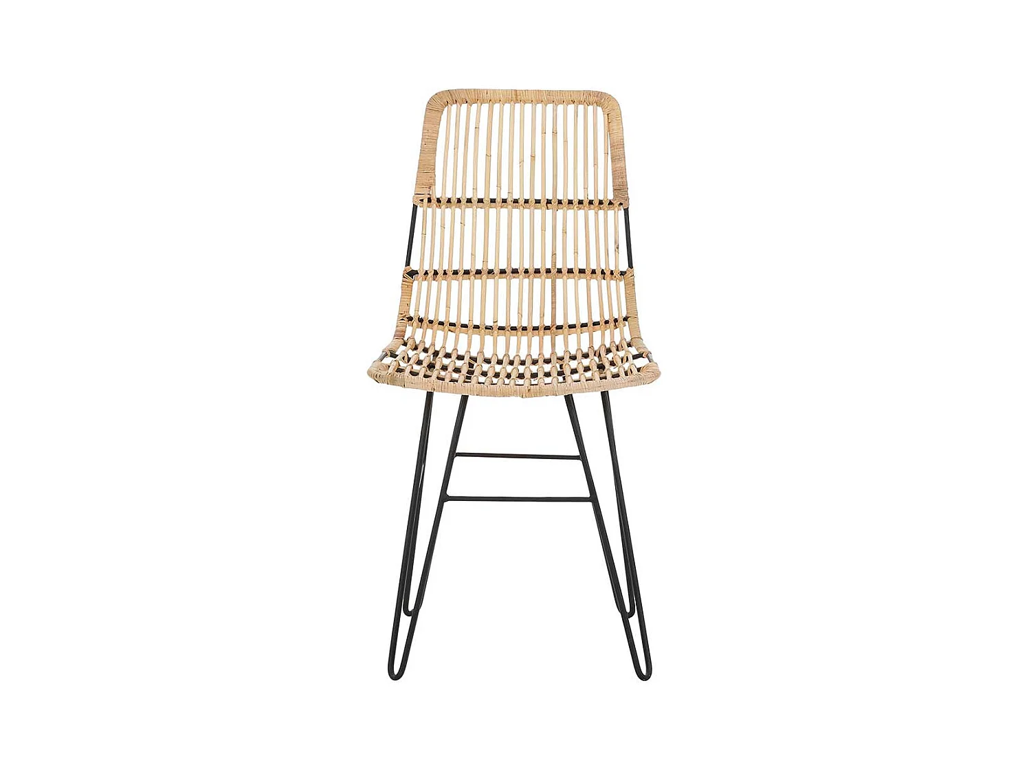Rattan Stühle in Beige Metallgestell (2er Set)