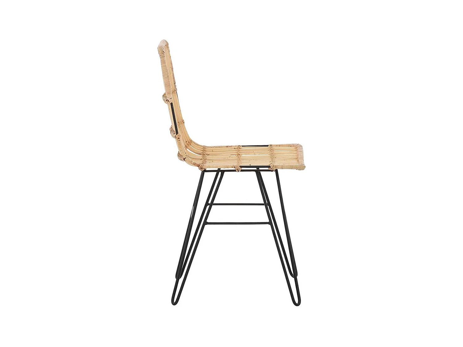 Rattan Stühle in Beige Metallgestell (2er Set)