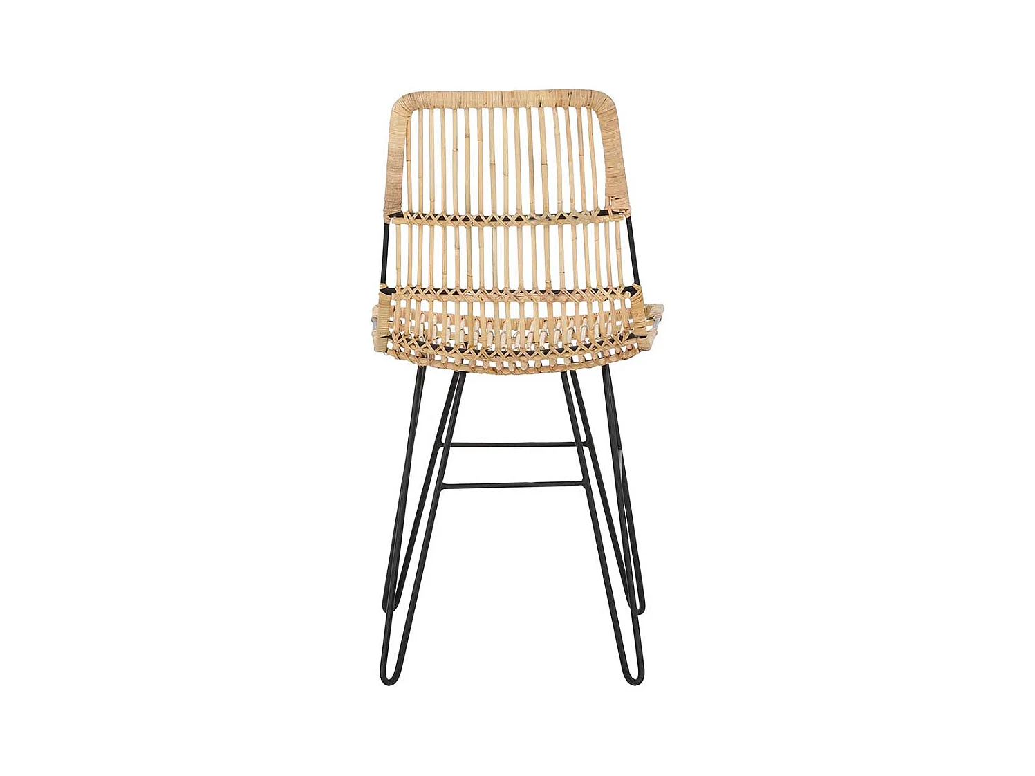 Rattan Stühle in Beige Metallgestell (2er Set)