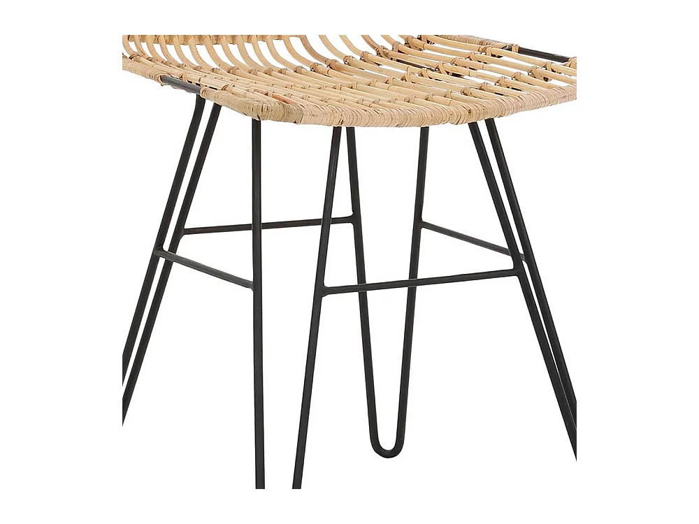 Rattan Stühle in Beige Metallgestell (2er Set)