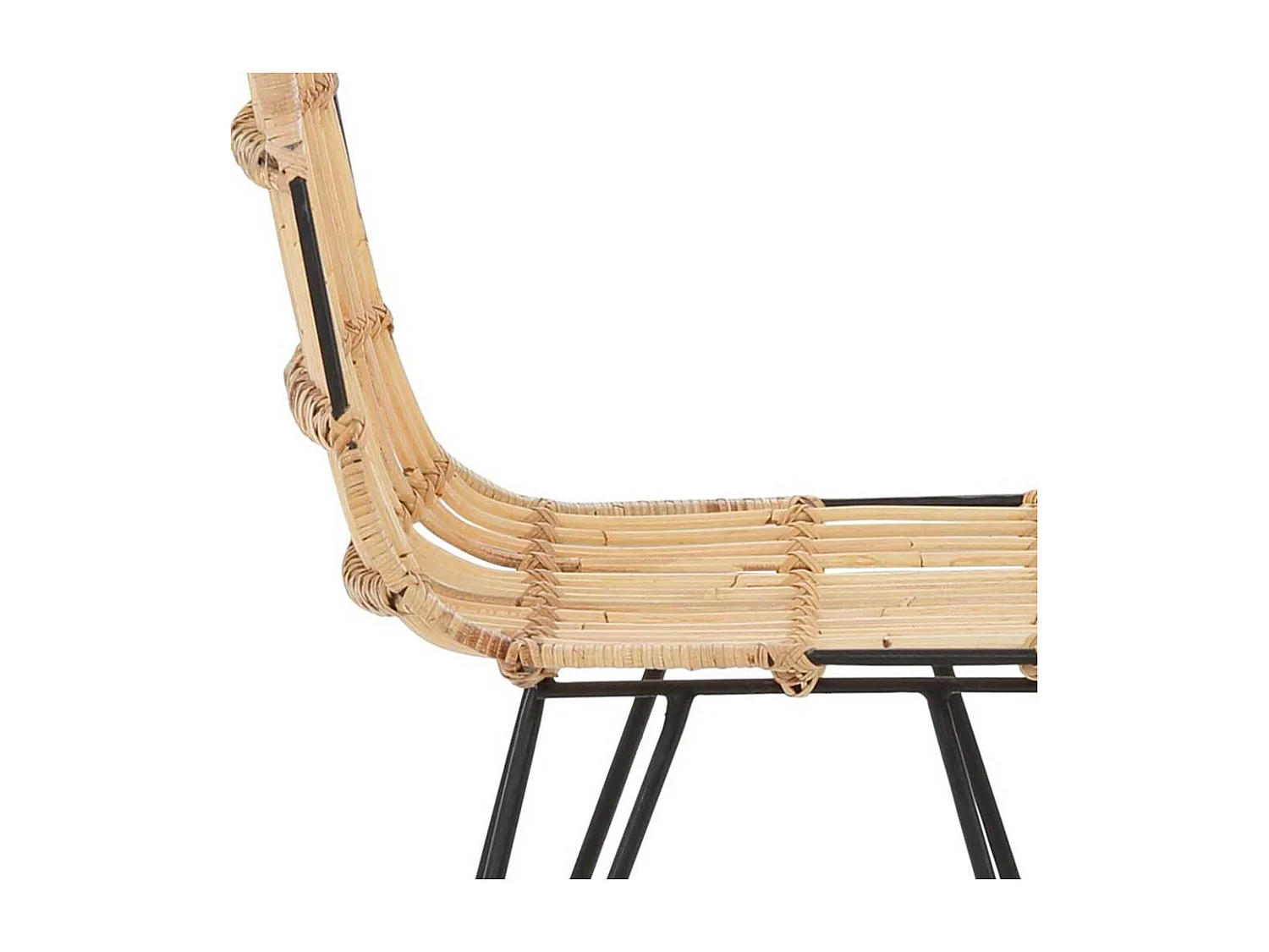 Rattan Stühle in Beige Metallgestell (2er Set)