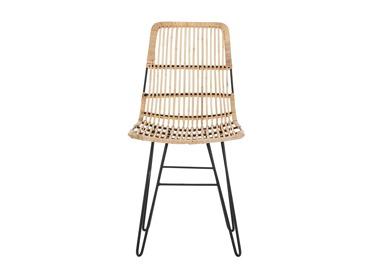 Rattan Stühle in Beige Metallgestell (2er Set)