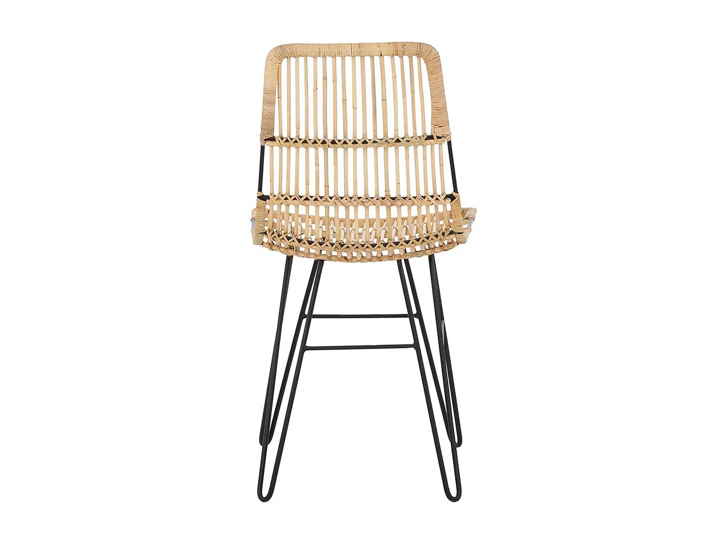 Rattan Stühle in Beige Metallgestell (2er Set)