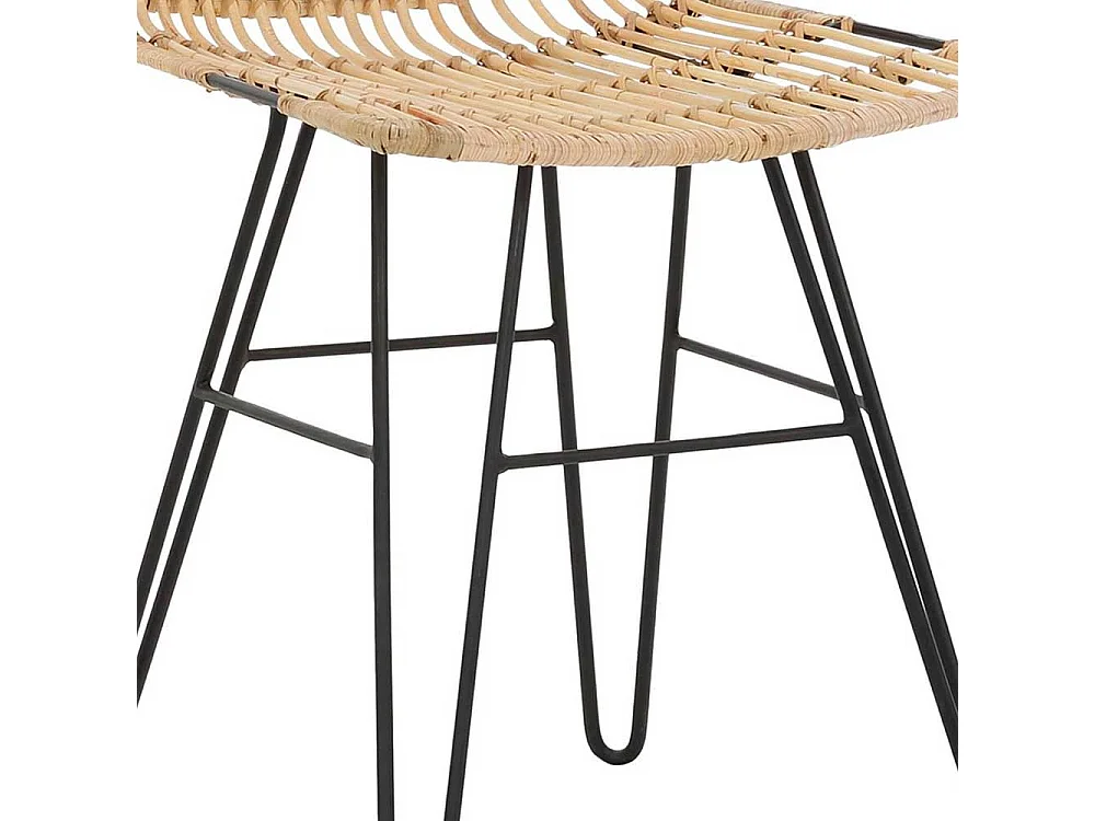 Rattan Stühle in Beige Metallgestell (2er Set)