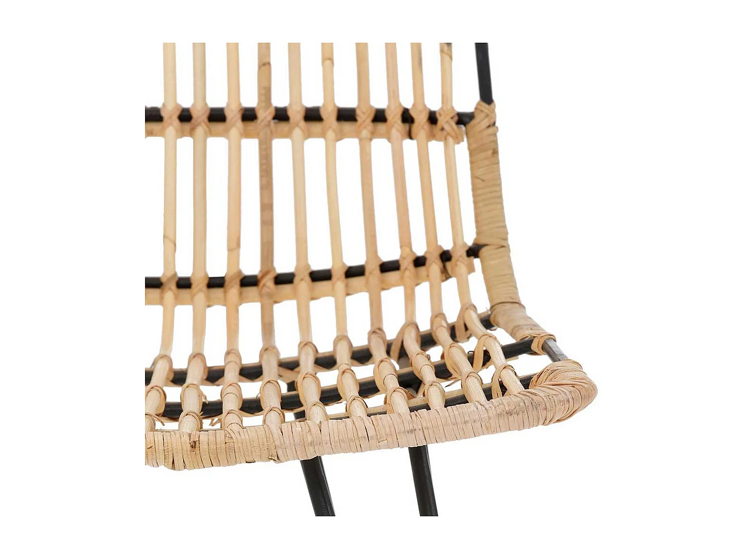 Rattan Stühle in Beige Metallgestell (2er Set)