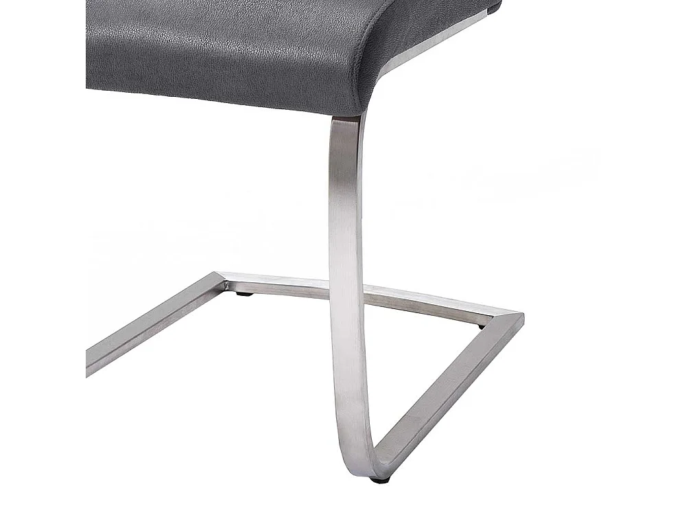 Esszimmer Schwingstuhl in Grau Webstoff Edelstahl gebürstet (2er Set)