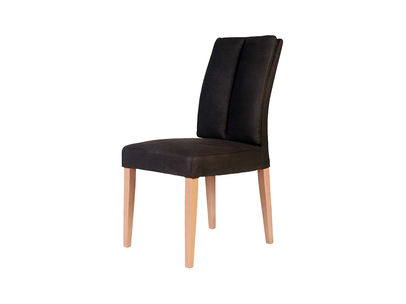 Essstuhl in Dunkelbraun Microfaser Gestell aus Massivholz