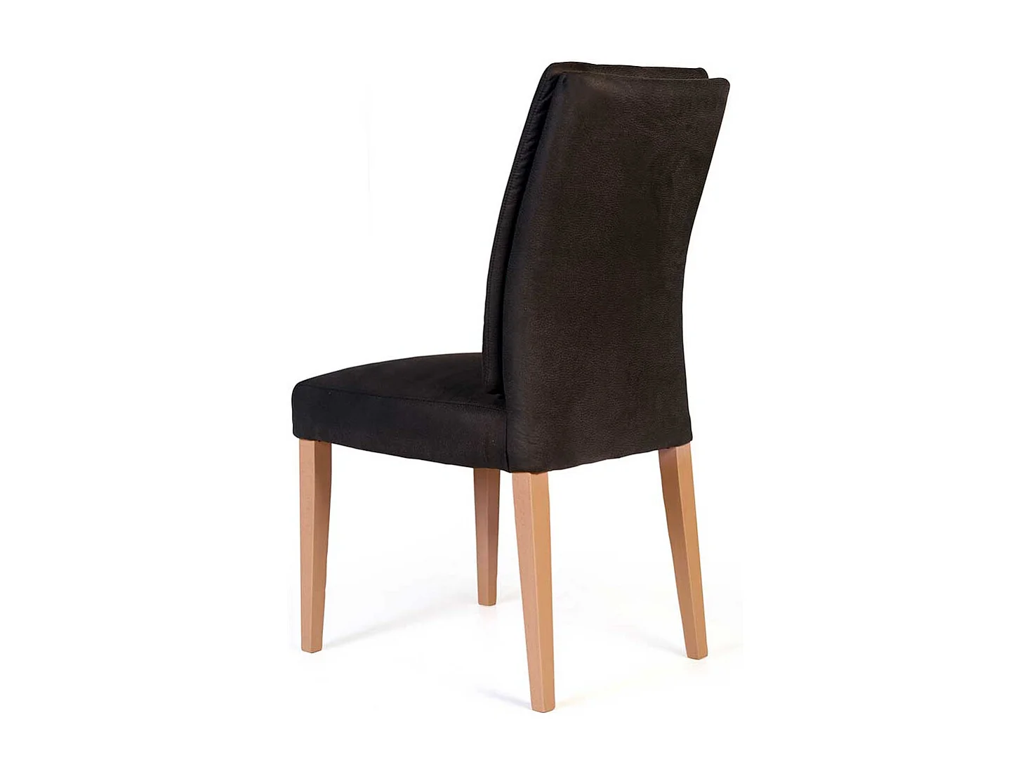 Essstuhl in Dunkelbraun Microfaser Gestell aus Massivholz (2er Set)