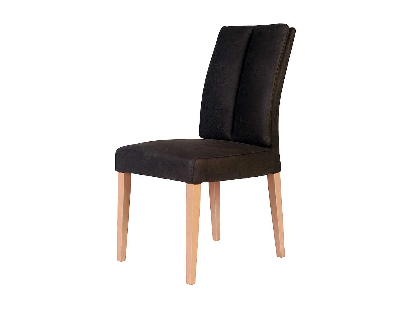 Essstuhl in Dunkelbraun Microfaser Gestell aus Massivholz (2er Set)