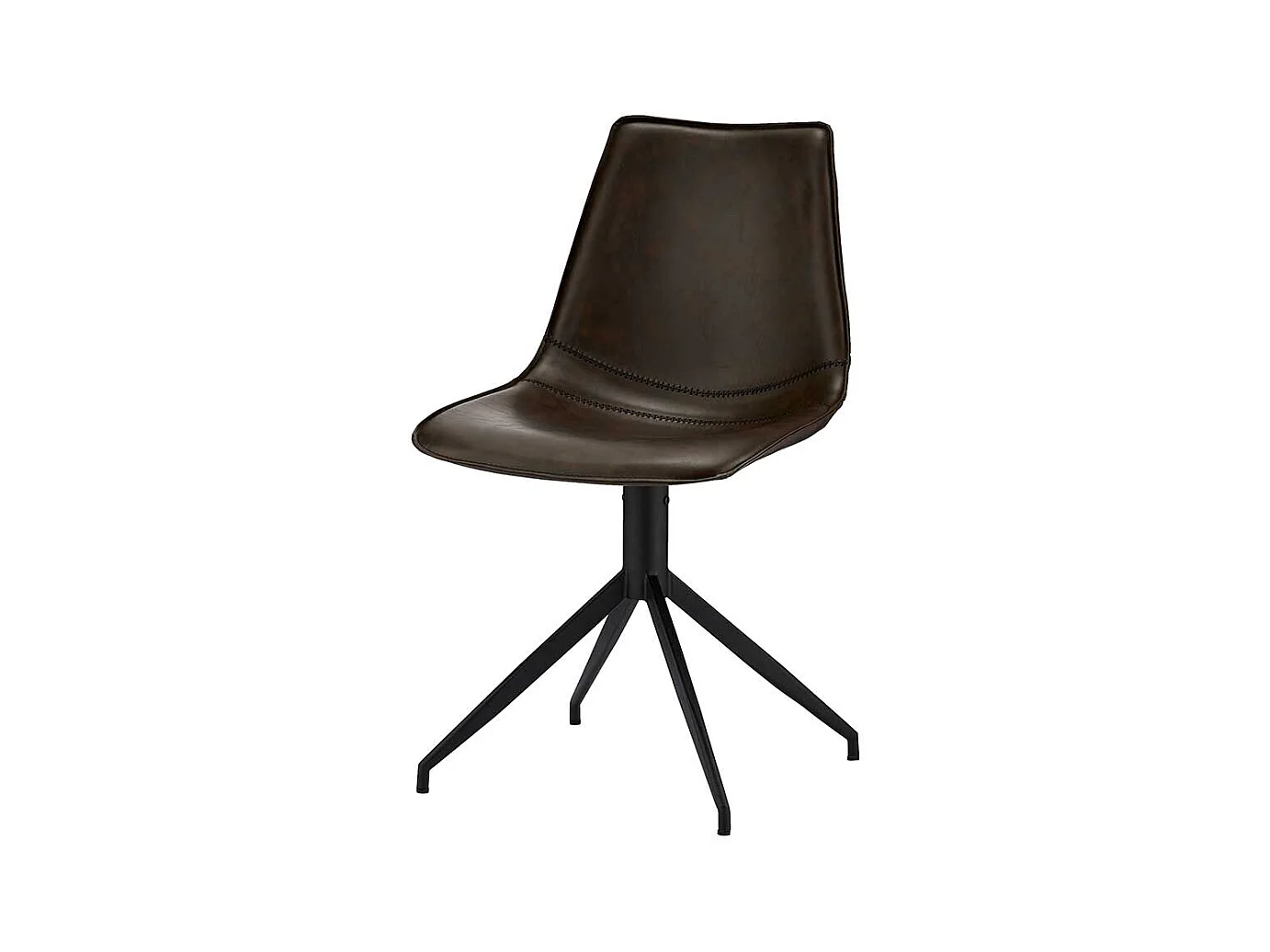 Drehbare Stühle in Dunkelbraun Kunstleder modern (2er Set)