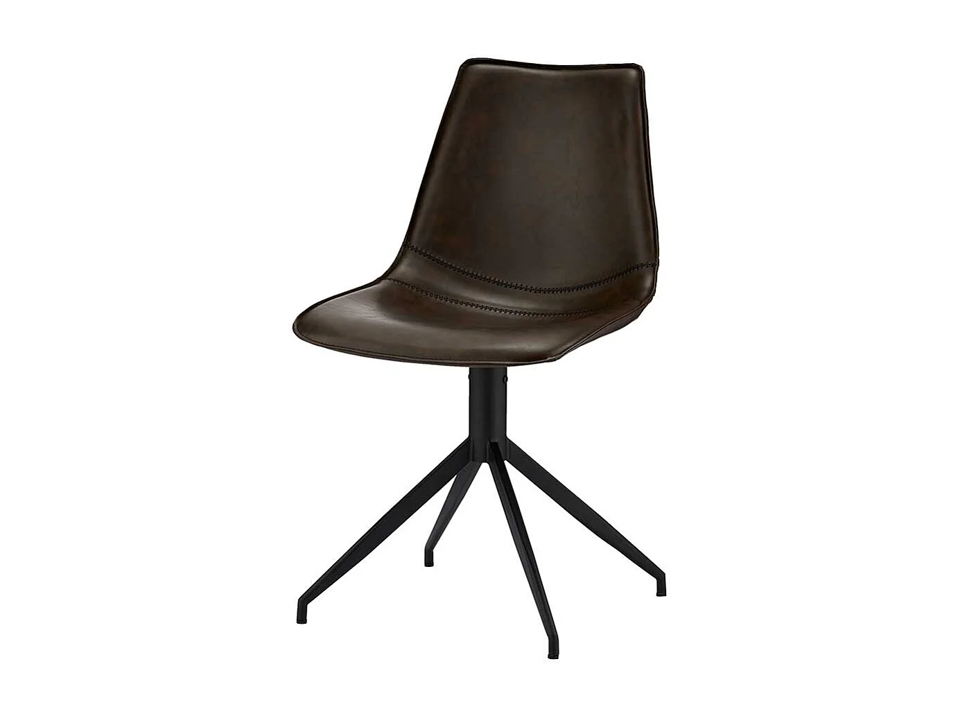 Drehbare Stühle in Dunkelbraun Kunstleder modern (2er Set)