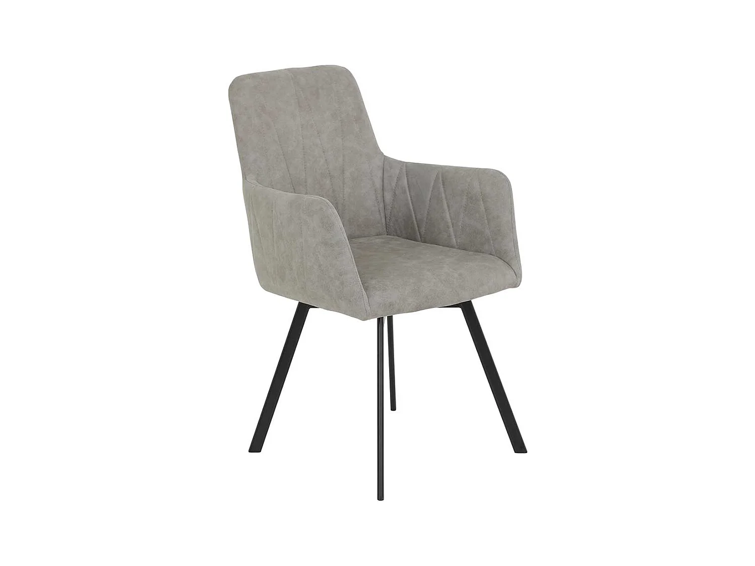 Esszimmerarmlehnstuhl in Hellgrau drehbares Metallgestell (2er Set)