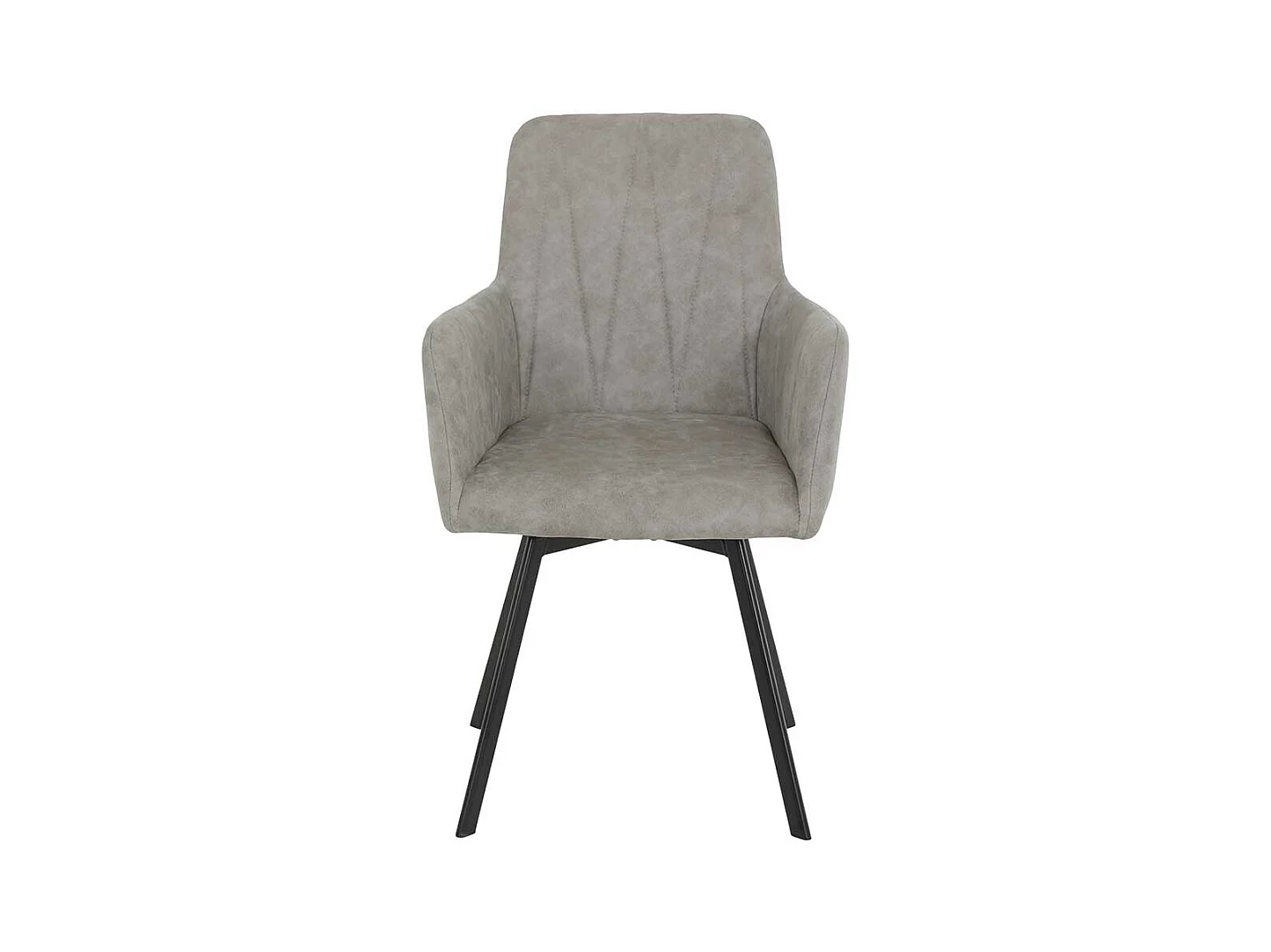 Esszimmerarmlehnstuhl in Hellgrau drehbares Metallgestell (2er Set)