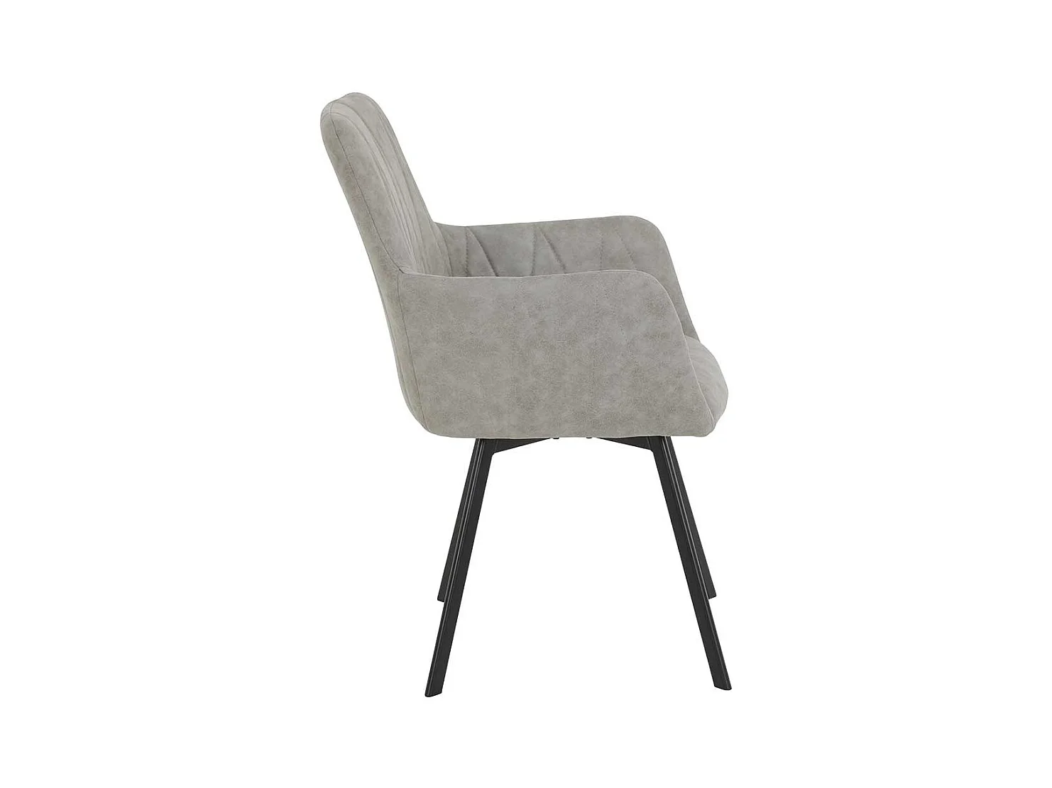 Esszimmerarmlehnstuhl in Hellgrau drehbares Metallgestell (2er Set)