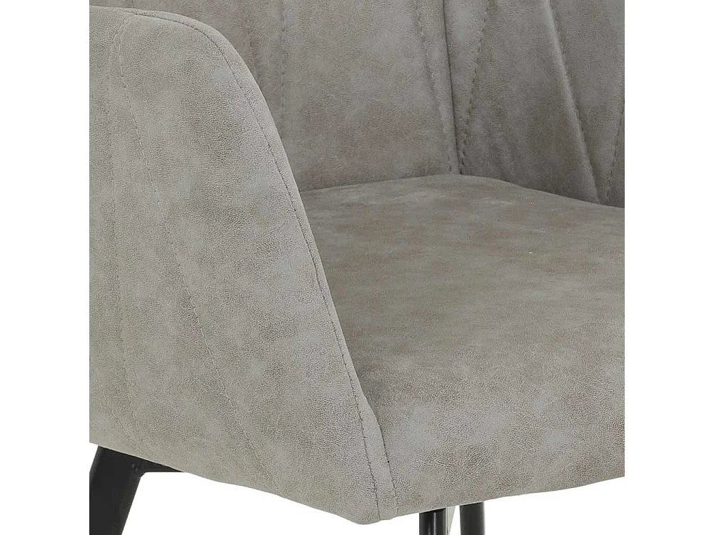 Esszimmerarmlehnstuhl in Hellgrau drehbares Metallgestell (2er Set)