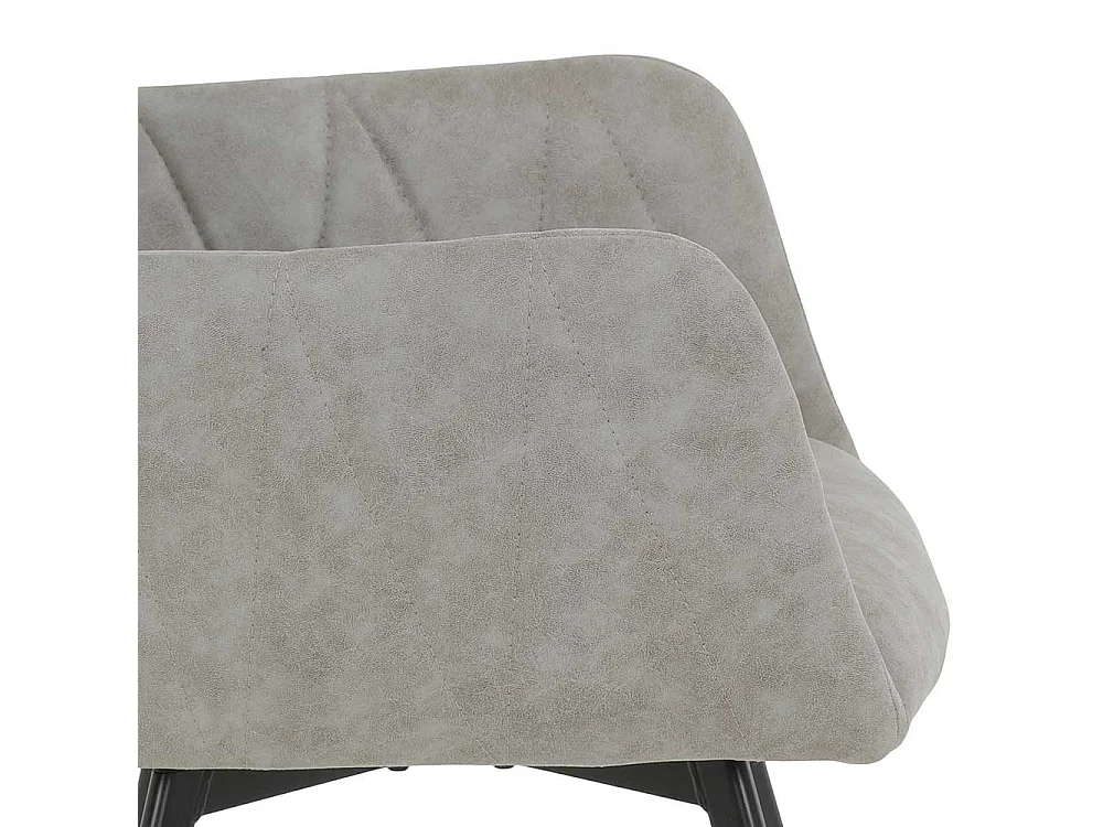 Esszimmerarmlehnstuhl in Hellgrau drehbares Metallgestell (2er Set)