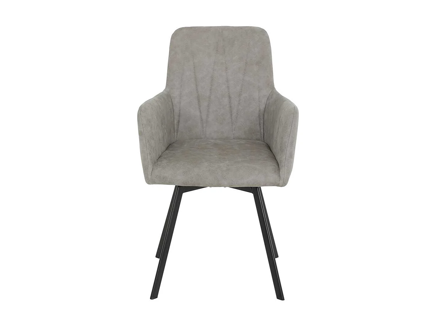 Esszimmerarmlehnstuhl in Hellgrau drehbares Metallgestell (2er Set)