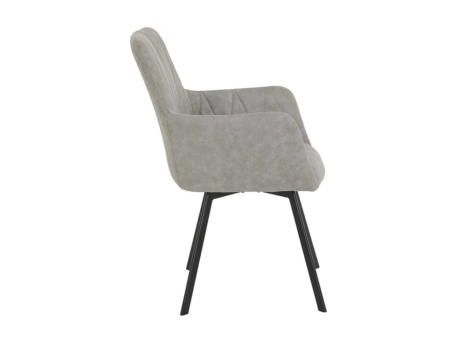 Esszimmerarmlehnstuhl in Hellgrau drehbares Metallgestell (2er Set)