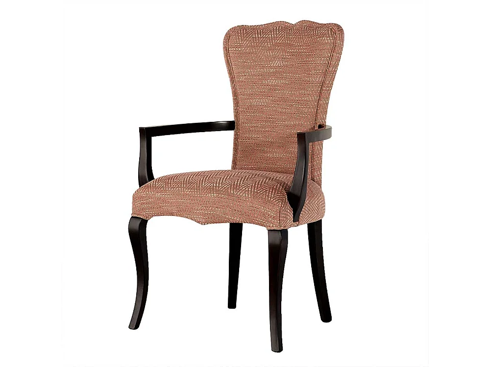 Luxus Esszimmerarmlehnstuhl in Altrosa hoher Rückenlehne