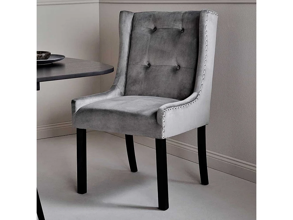 Essstuhl Stuhl im klassischen Stil in Anthrazit