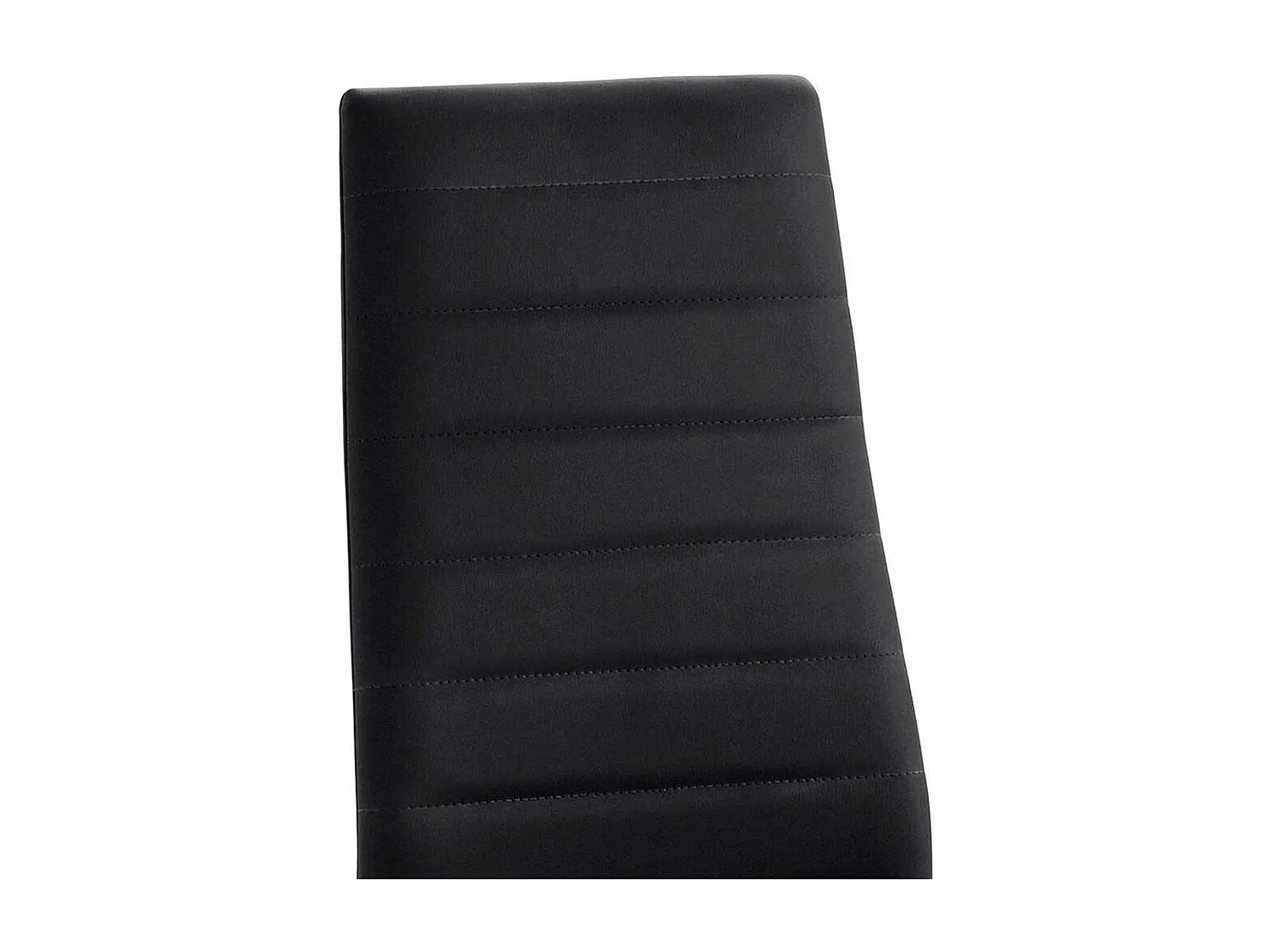 Polsterstühle in Schwarz Kunstleder und Metall (Set)