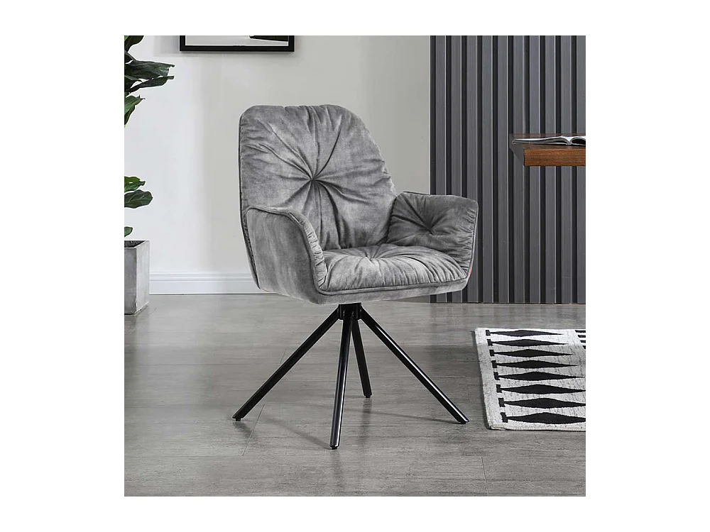 Polster Armlehnstuhl in Grau und Schwarz drehbar