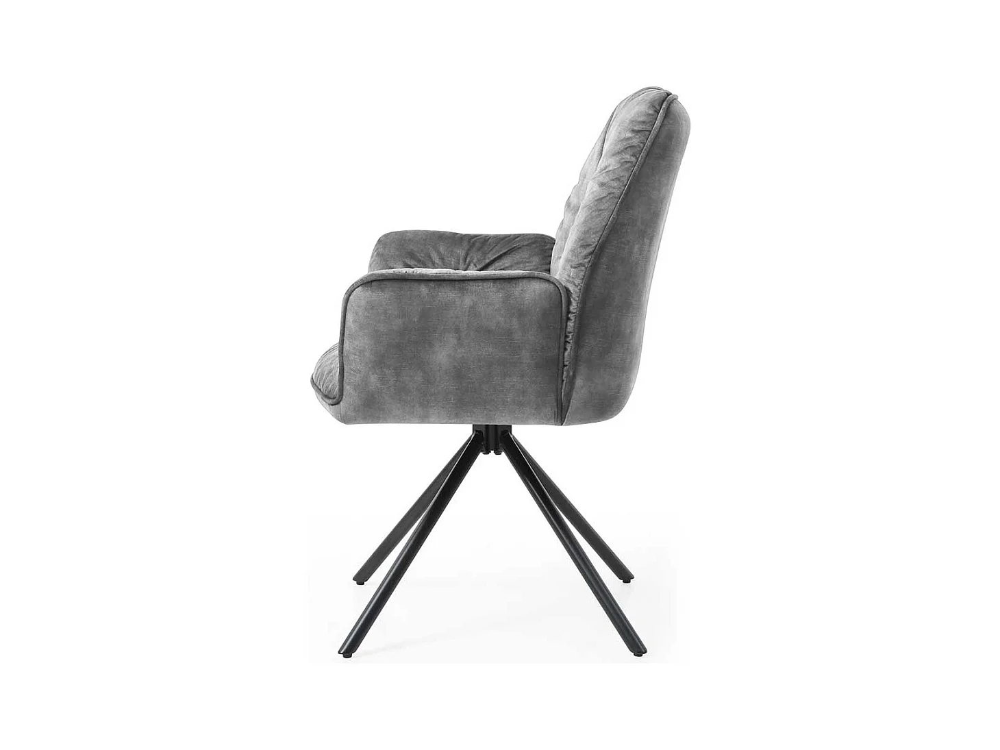 Polster Armlehnstuhl in Grau und Schwarz drehbar