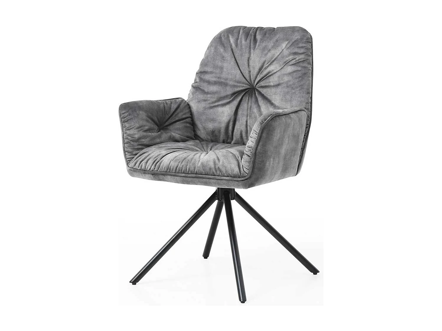 Polster Armlehnstuhl in Grau und Schwarz drehbar