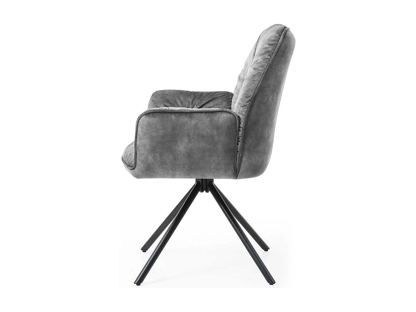 Polster Armlehnstuhl in Grau und Schwarz drehbar