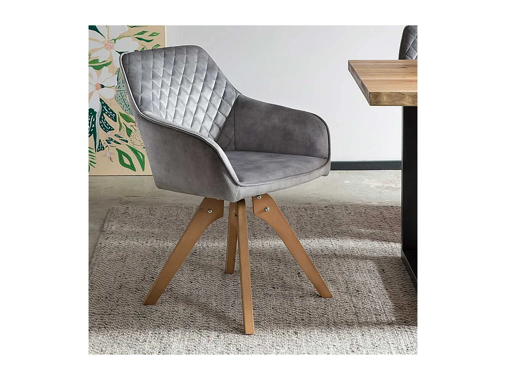 Polsterstuhl Esszimmer in Grau Eichefarben