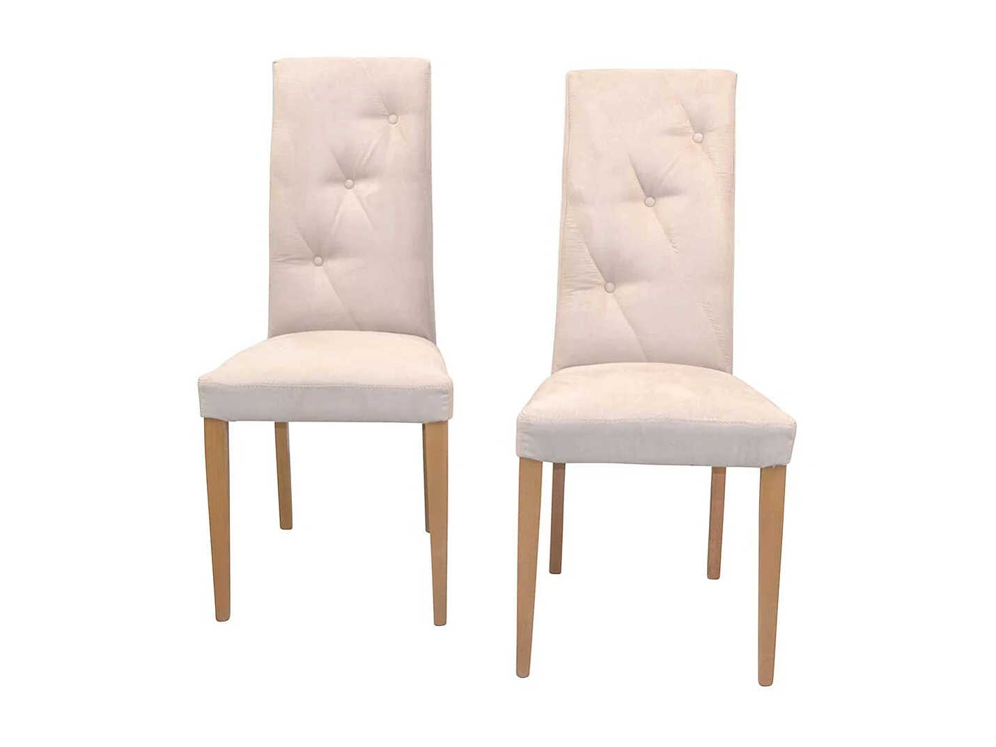 Esszimmer Hochlehner in Beige Kunstleder Eichefarben (2er Set)