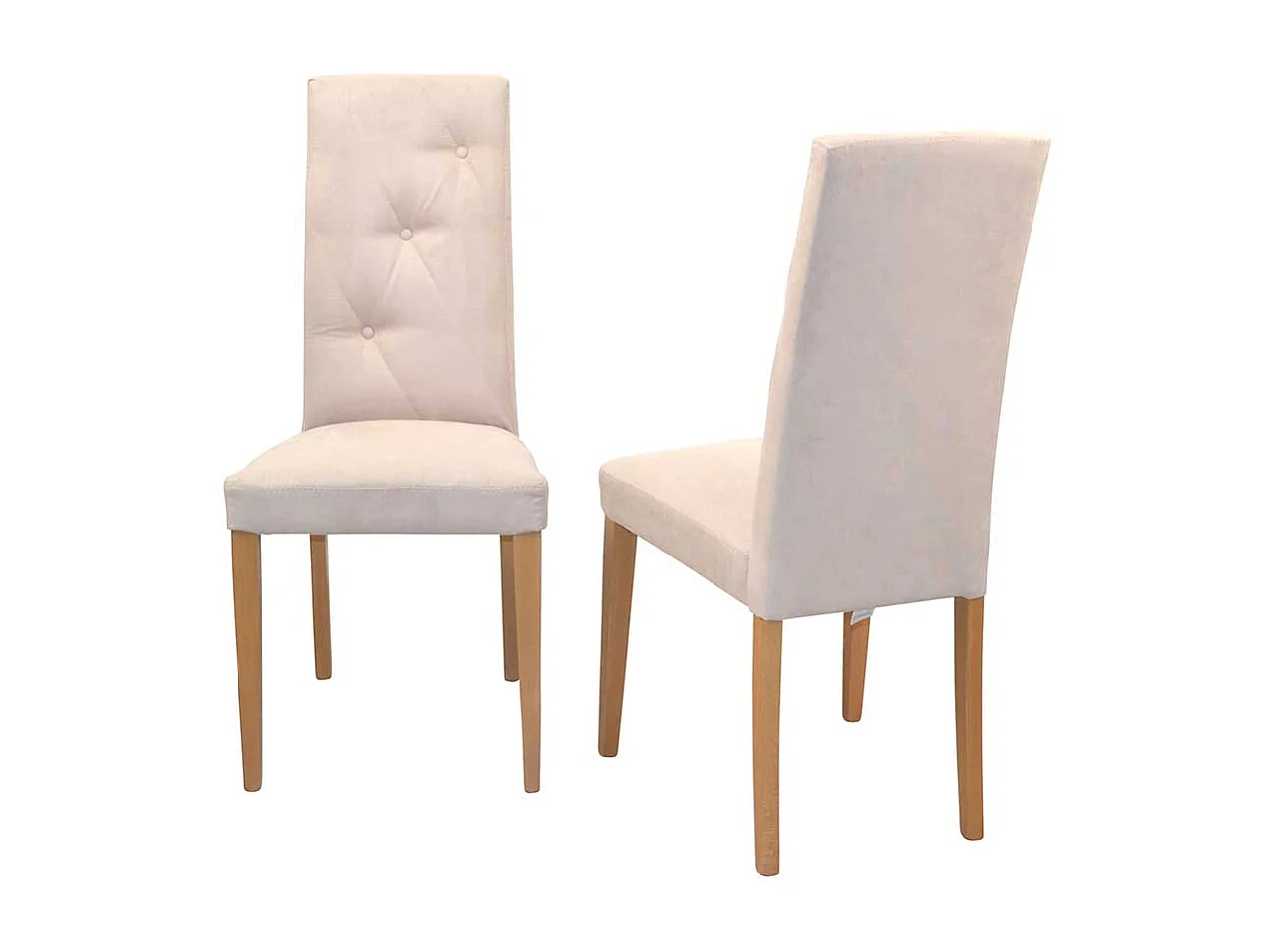 Esszimmer Hochlehner in Beige Kunstleder Eichefarben (2er Set)