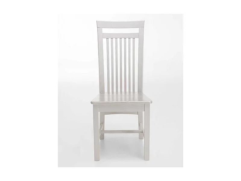 Massivholzstuhl mit hoher Lehne Weiß (2er Set)
