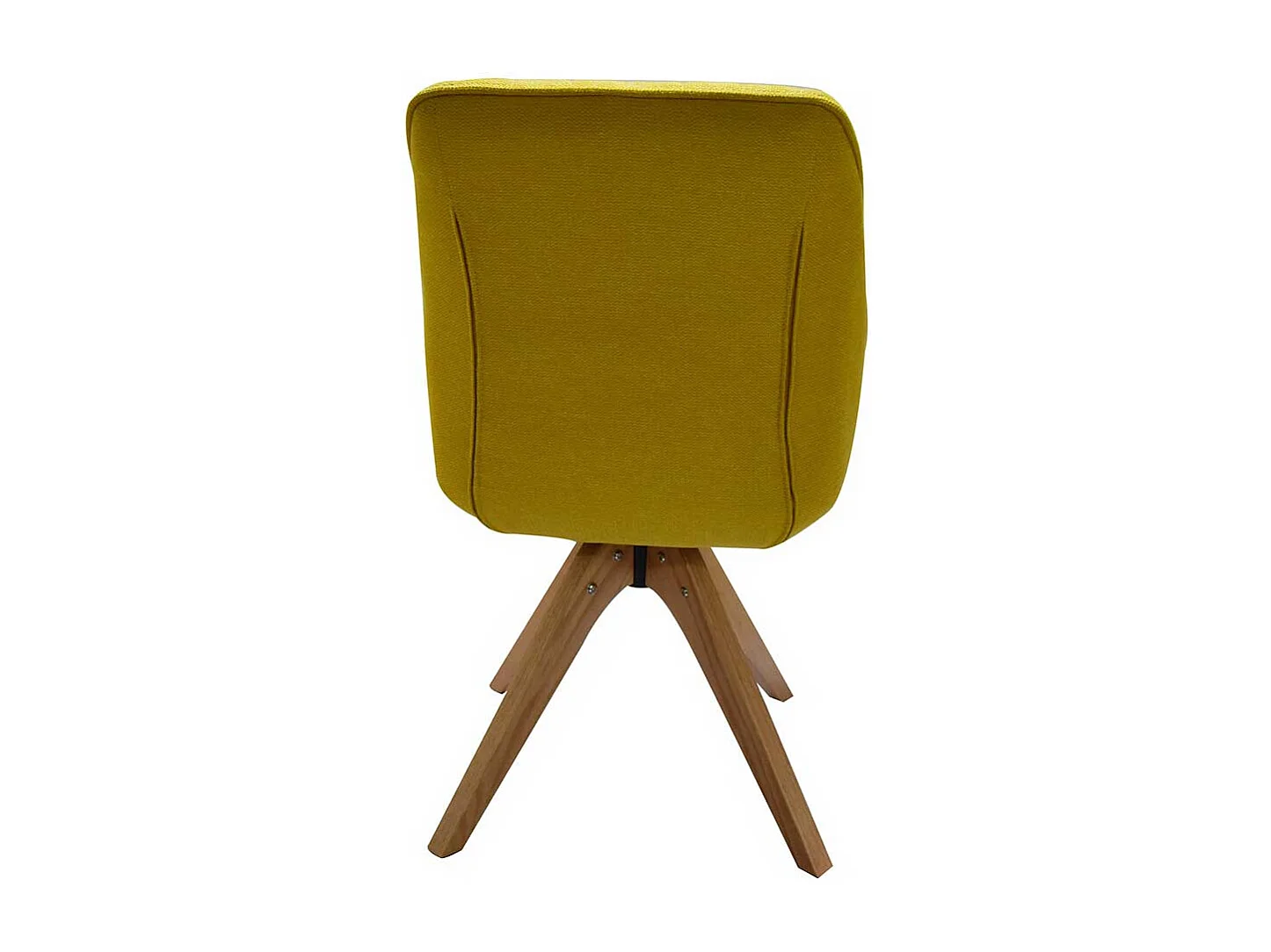 Gelber Armlehnenstuhl drehbar Eiche Massivholz Gestell