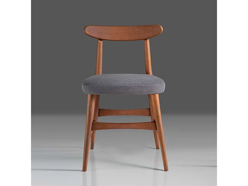 Design Küchenstuhl in Nussbaumfarben Grau