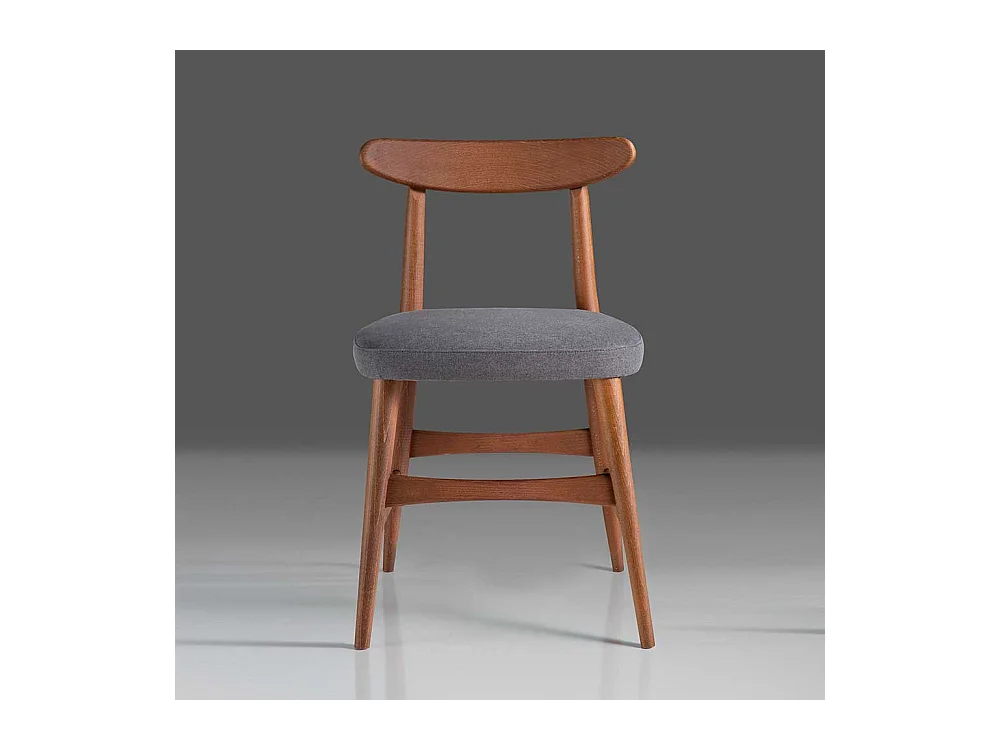 Design Küchenstuhl in Nussbaumfarben Grau