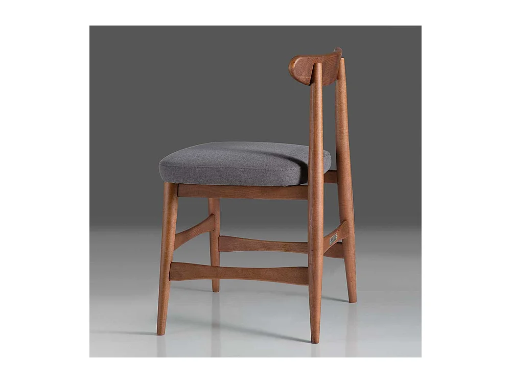 Design Küchenstuhl in Nussbaumfarben Grau