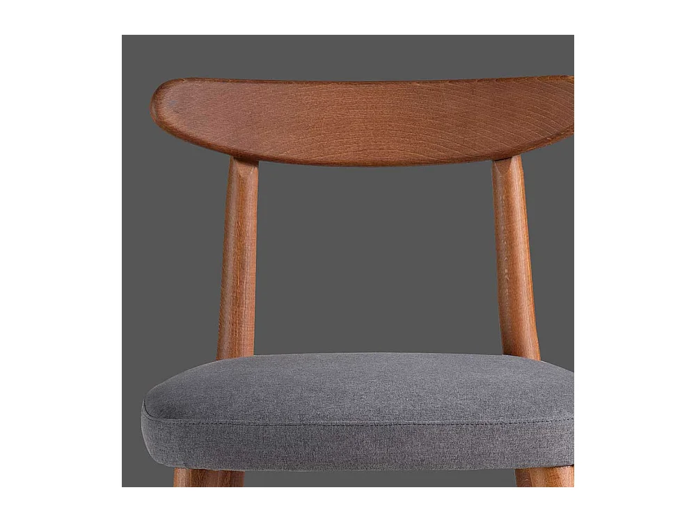 Design Küchenstuhl in Nussbaumfarben Grau