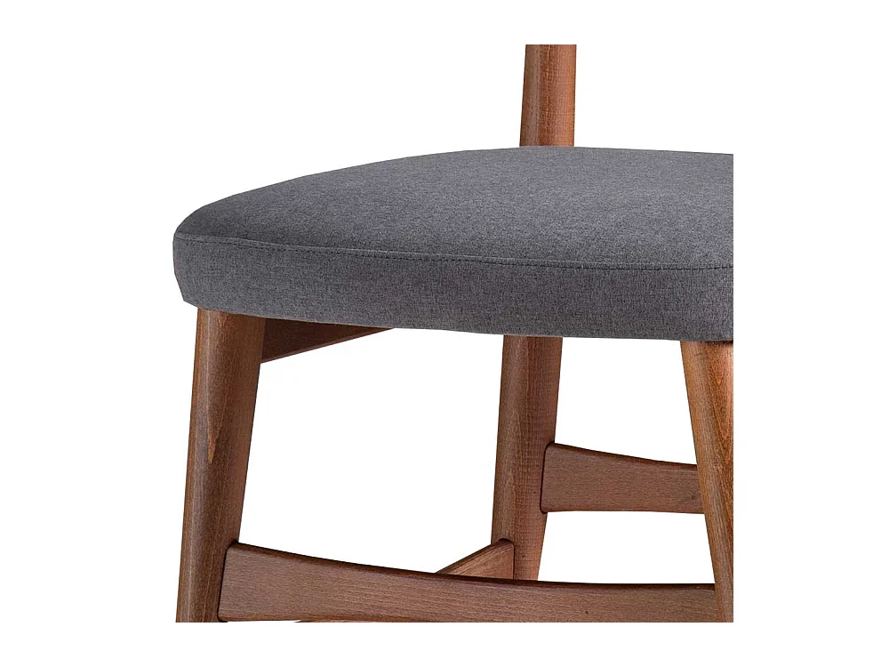 Design Küchenstuhl in Nussbaumfarben Grau